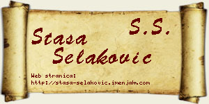 Staša Selaković vizit kartica